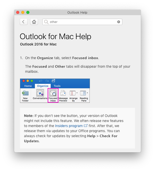 where do outlook for mac 2016 folders